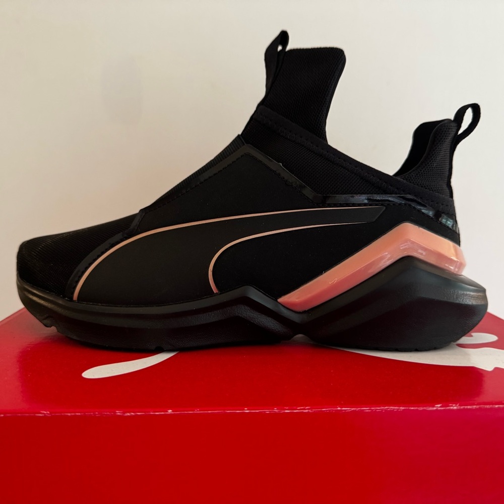 NIB Puma Black and Pink Athletic Slip-Ons
